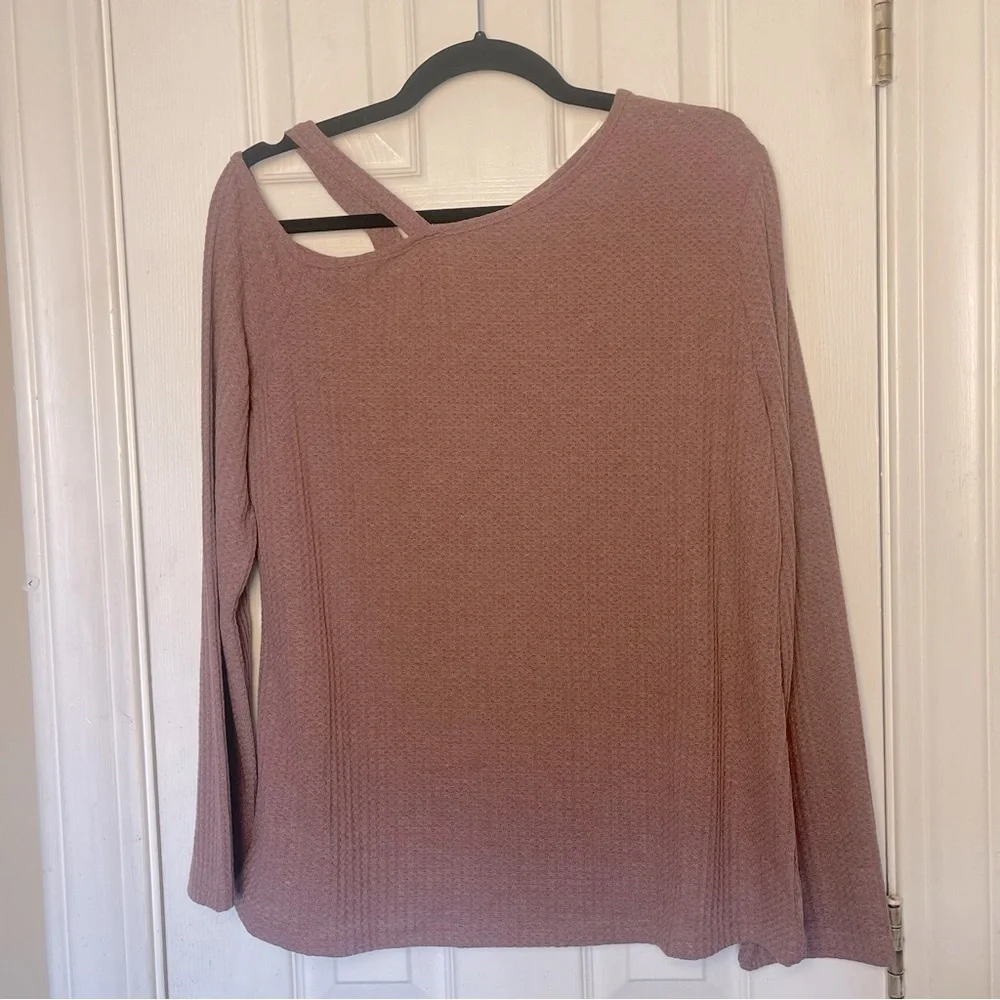 Cute Spring Cold Shoulder Ribbed Soft Shirt - Picture 5 of 5
